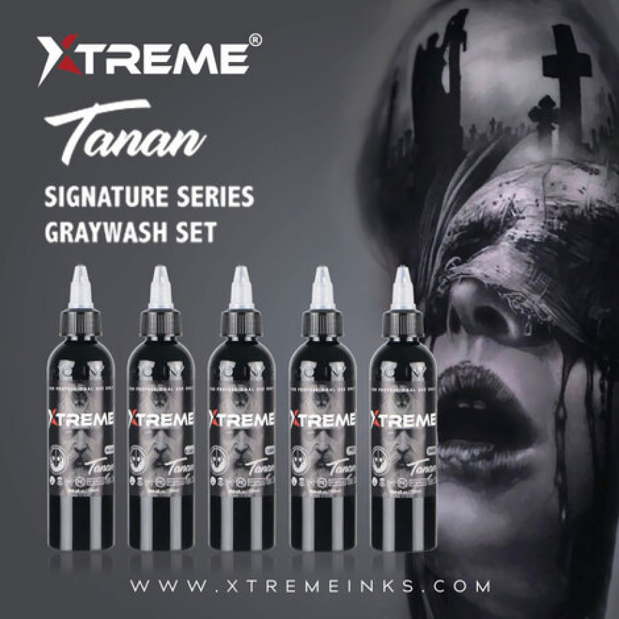 Тату краска Xtreme Ink RGraywash Set - Tanan (5 пигментов)